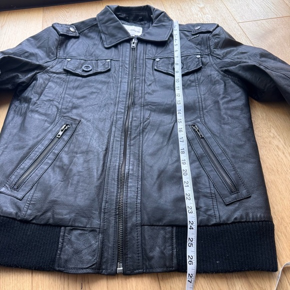 ENERGIE 100% BLACK LEATHER JACKET - L - Picture 13 of 16